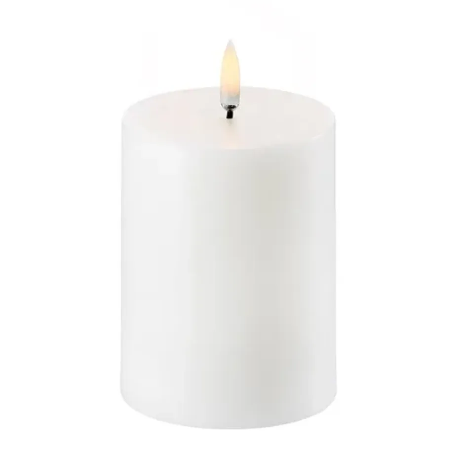 Bougie blocUyuni LED blanc Ø7,8 cm, 10,1 cm