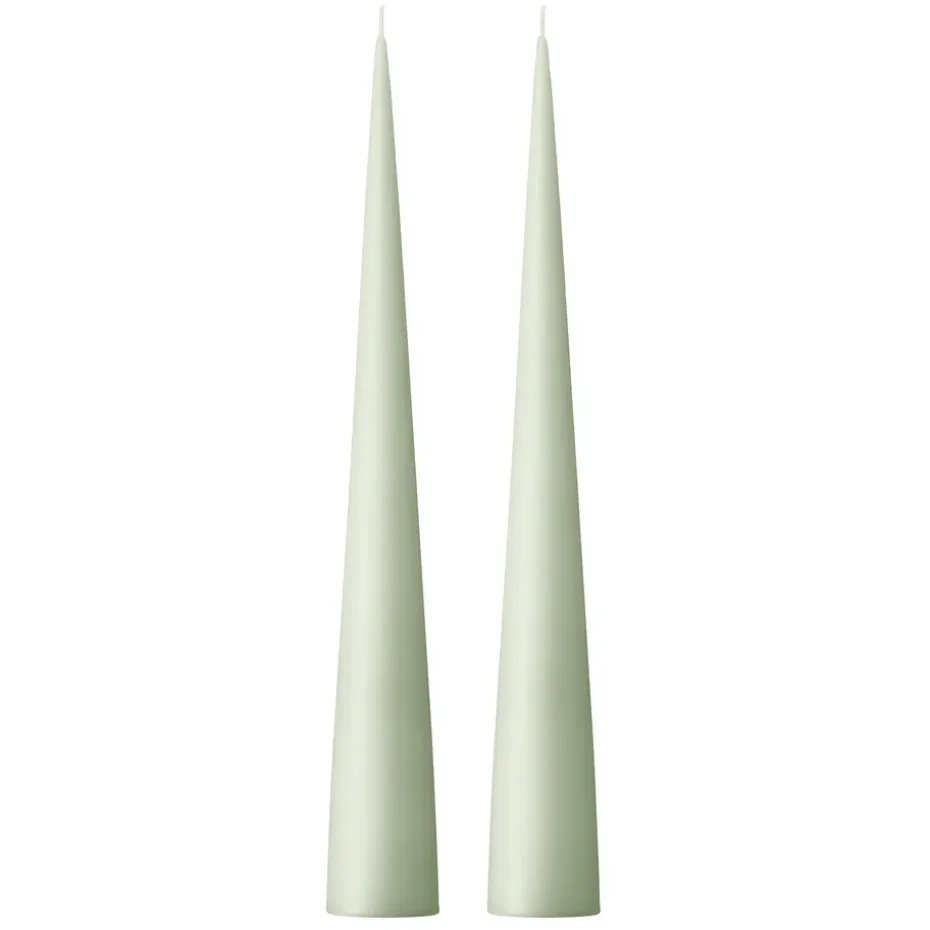 Bougie cônique ester & erik 37 cm Lot de 2 mat, Water mint 03