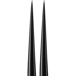 Bougie cônique ester & erik 37 cm Lot de 2 lacquées, Raw black 75-0