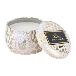 Bougie décorative étain 25 heures, Santal Vanille