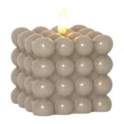 Bougie Dot LED Flame Ø7,5x9,5 cm, Beige