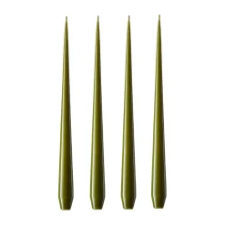 Bougie ester & erik Lot de 4 laquée, olive glow, 32 cm