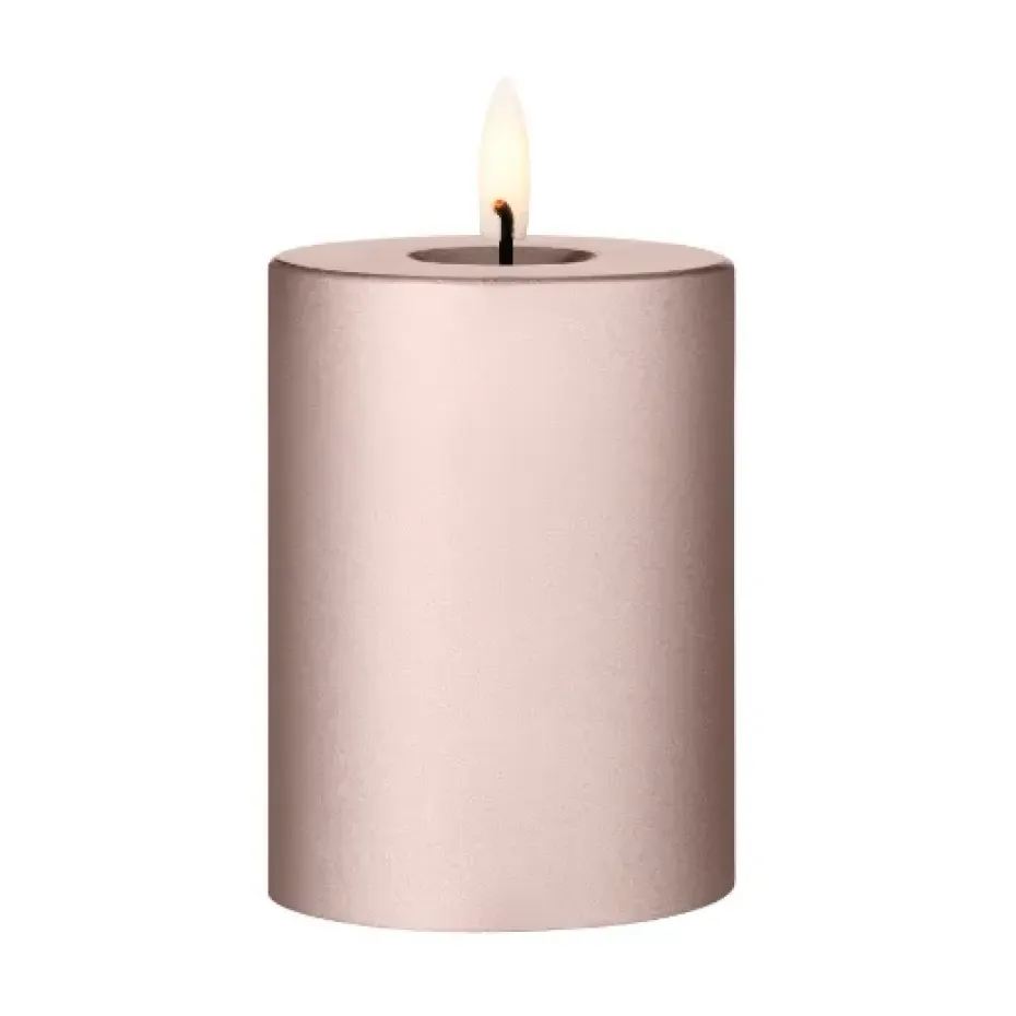 Bougie LED bloc Ester & Erik, 94 Champagne Metallic, 10cm