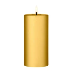 Bougie LED bloc Ester & Erik, 90 Gold Metallic, 15cm