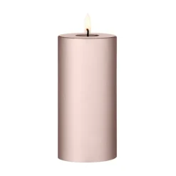 Bougie LED bloc Ester & Erik, 94 Champagne Metallic, 15cm