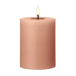 Bougie LED bloc Ester & Erik, 20 Rosy caramel, 10cm