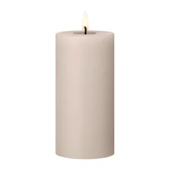 Bougie LED bloc Ester & Erik, 22 Linen Grey, 15cm