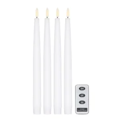 Bougie LED Bright 28,5 cm Lot de 4 avec télécommande, Blanc