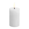Bougie LED en bloc Uyuni Melted, Blanc, Ø5x7,5 cm