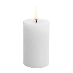 Bougie LED en bloc Uyuni Melted, Blanc, Ø5x7,5 cm