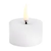 Bougie LED en bloc Uyuni Melted, Blanc, Ø5x2,8 cm