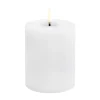 Bougie LED en bloc Uyuni Melted, Blanc rustique, Ø7,8x10 cm