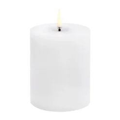 Bougie LED en bloc Uyuni Melted, Blanc rustique, Ø7,8x10 cm