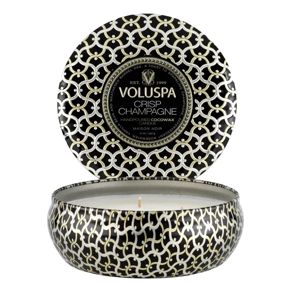 Bougie parfumée Maison Noir 3-wick Tin 40 heures, Crisp Champagne
