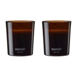 Bougie parfumée Meraki 12 heures lot de 2, Bois foncé