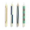 Bougie Pattern mix lot de 4, Cream-dark