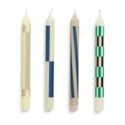 Bougie Pattern mix lot de 4, Cream-dark