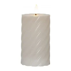 Bougie Pillar LED Flame Ø7,5x15 cm, Beige
