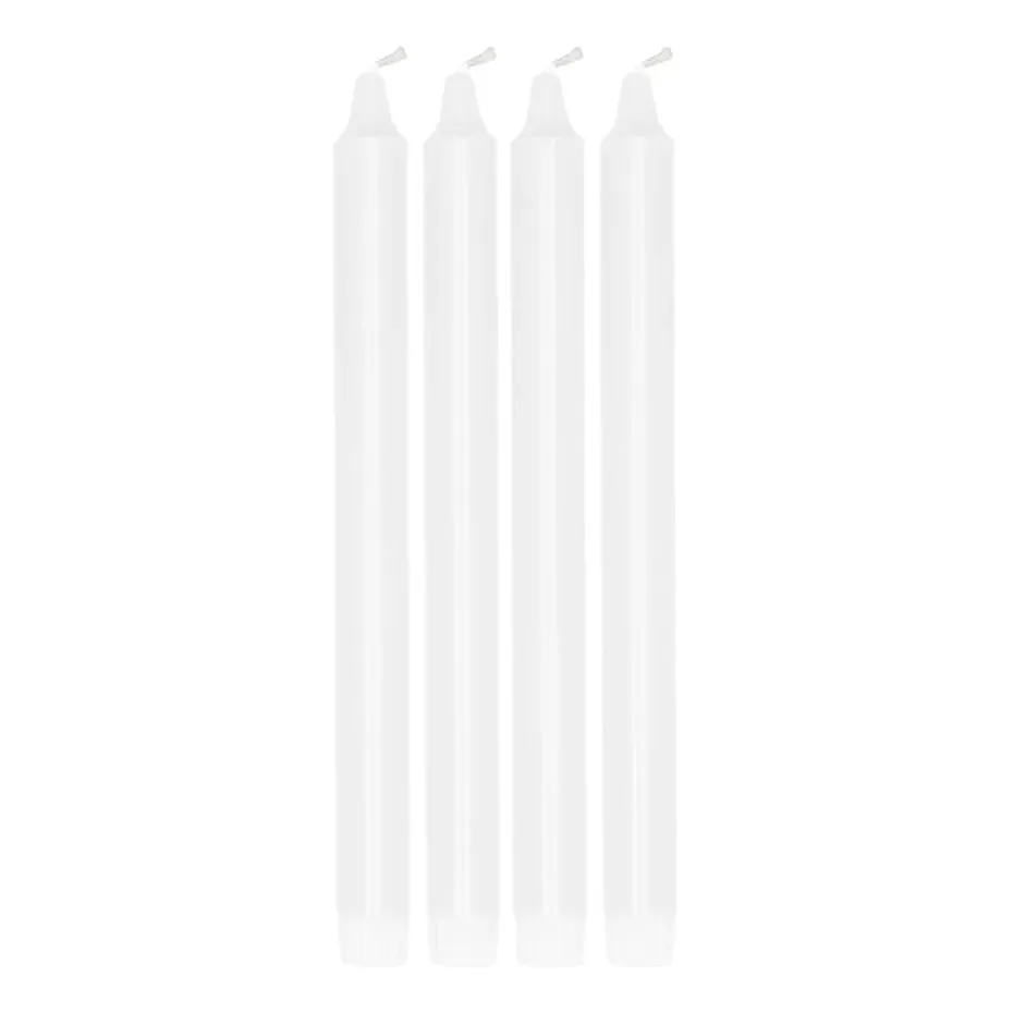 Bougie pour chandelier Ambiance 27 cm, lot de 4, Blanc