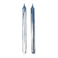 Bougie stéarine Dryp Lot de 2, Deep Blue