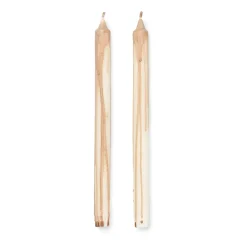 Bougie stéarine Dryp Lot de 2, Beige