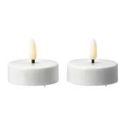 Bougies chauffe-plat Bright LED Ø5,8 cm lot de 2, White