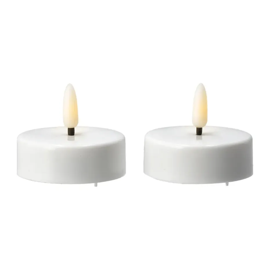Bougies chauffe-plat Bright LED Ø5,8 cm lot de 2, White