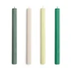 Bougies Hexagon Candle, lot de 4, Greens-whites