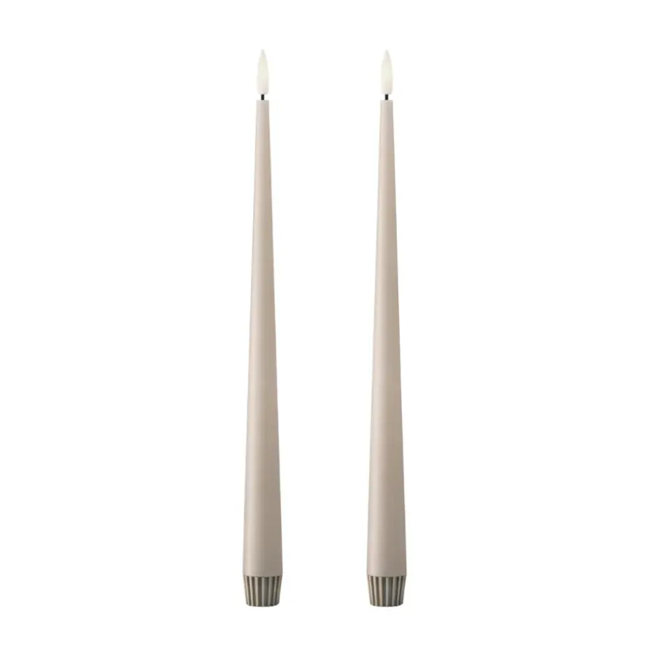 Bougies LED ester & erik lot de 2, 22 Linen Grey , 30 cm