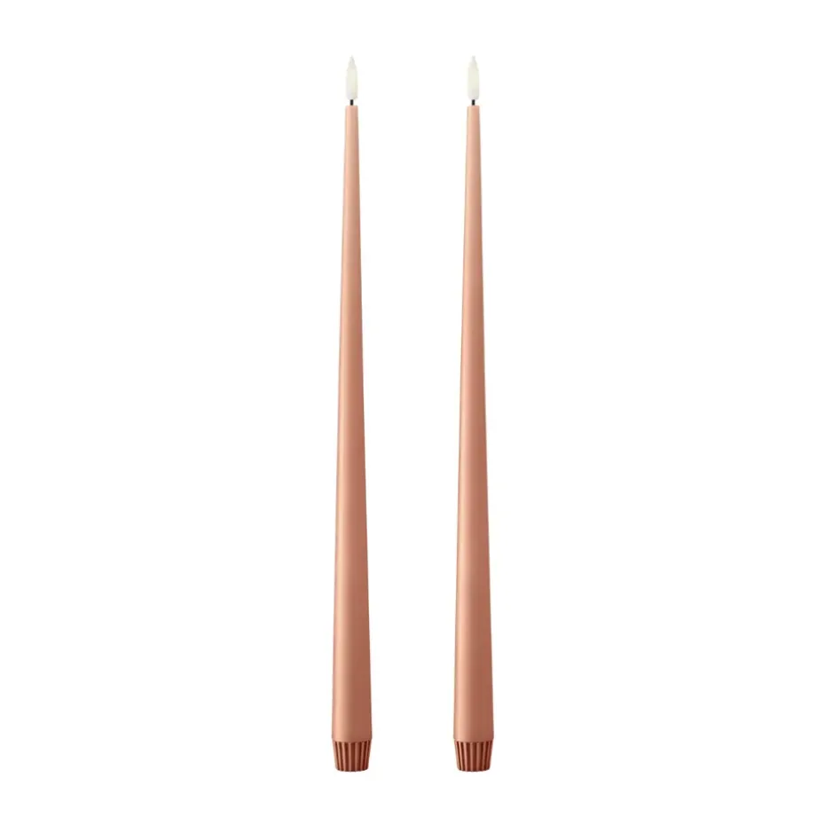 Bougies LED ester & erik lot de 2, 20 Rosy caramel, 40cm