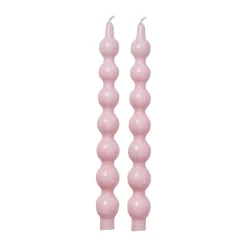 Bougies Rice 30,2 cm lot de 2, Soft pink