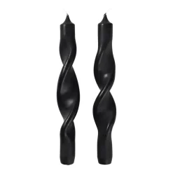 Bougies torsadées Twist twisted candles 23 cm Lot de 2, Simply black