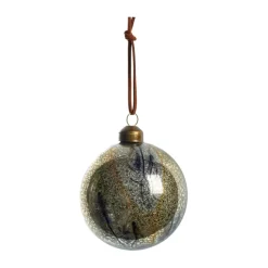 Boule de Noël ronde Nosille Ø8 cm, Argent-or
