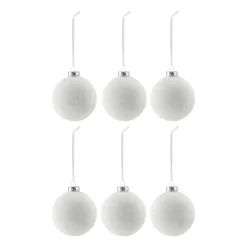 Boule de Noël Snowing lot de 6, Blanc
