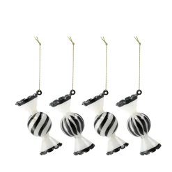 Boules de Noël Jolly, lot de 4, Blanc