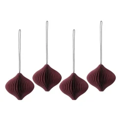 Boules de Noël Onion lot de 4, Rouge