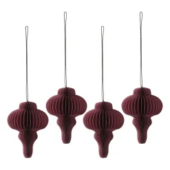 Boules de Noël Spira lot de 4, Rouge