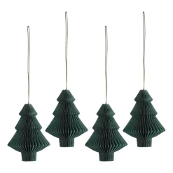 Boules de Noël Tree lot de 4, Vert forêt