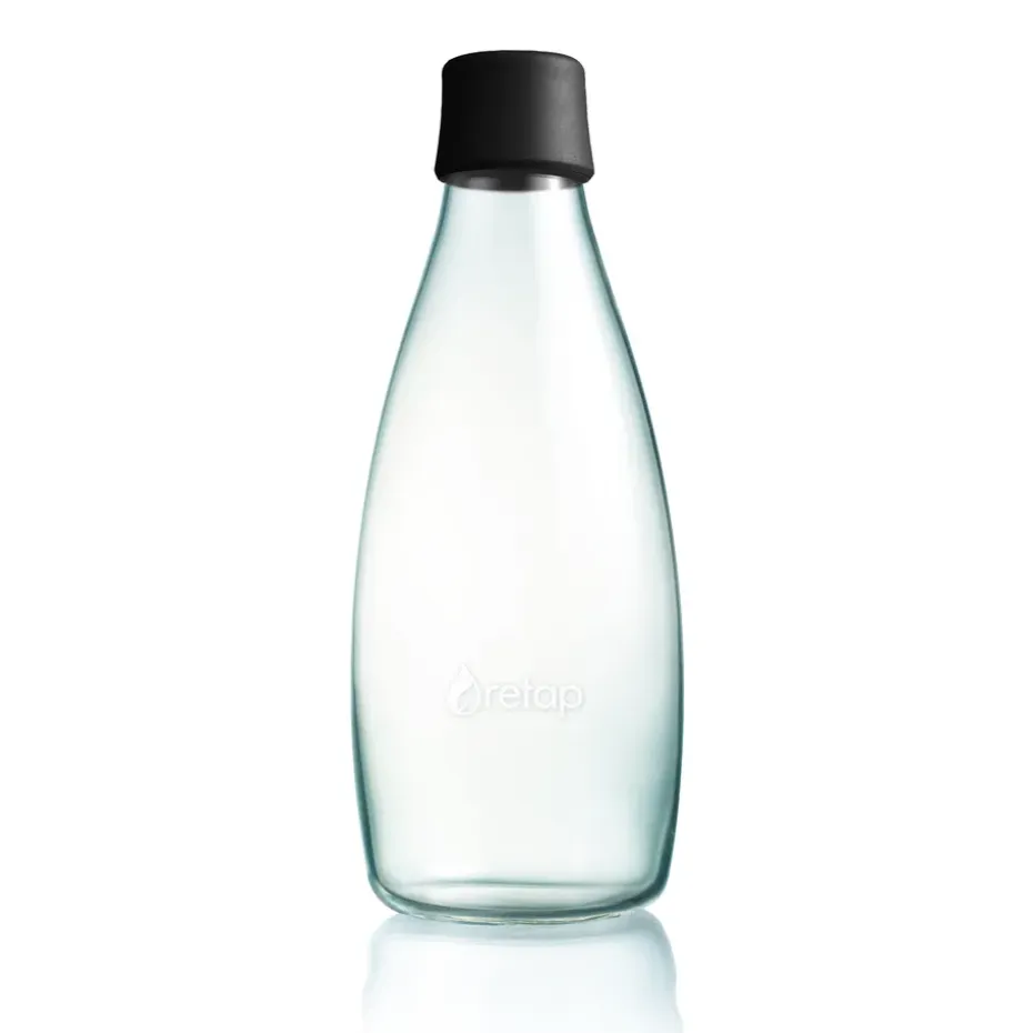 Bouteille en verre Retap 0,8 L, noir