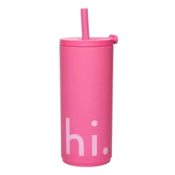 Bouteille isotherme avec pailles Travel Life 50 cl, Hi-cherry pink