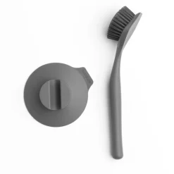Brosse à vaisselle avec ventouse Brabantia, Gris foncé