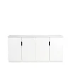Buffet Aoko 77x160 cm, Blanc laqué