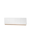 Buffet Beam, laqué blanc, socle en chêne huilé