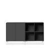 Buffet Pair, anthracite 04, pieds blancs laqués