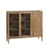 Buffet Prio haut, chêne huilé naturel, porte en verre