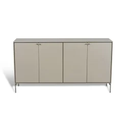Buffet Volt 80x148 cm, Beige-acier inoxydable