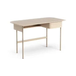Bureau Luna avec tiroir, Chêne pigmenté blanc