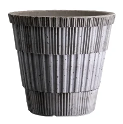 Cache-pot Atlas raw avec soucoupe, Gris, Ø18 cm