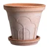 Cache-pot avec soucoupe Fleur 2 pièces, Rose, Ø25 cm