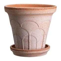 Cache-pot avec soucoupe Fleur 2 pièces, Rose, Ø25 cm